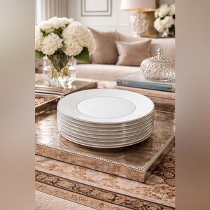 Wedgwood Jasper Conran Platinum Salad Plates – Set of 9 – 9” – New